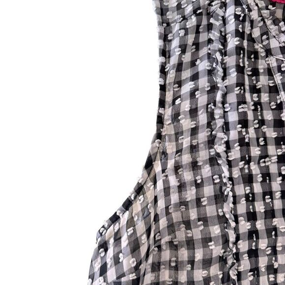 MAEVE ANTHROPOLOGIE Black/White Gingham Sleeveless Button Down Blouse SZ S #2467 - Picture 5 of 15